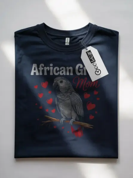 African Grey Parrot Mom T-Shirt for Bird Lovers - Image 10
