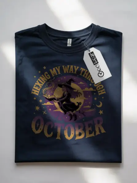 navy front view hexing my way through t-shirt witchcore style