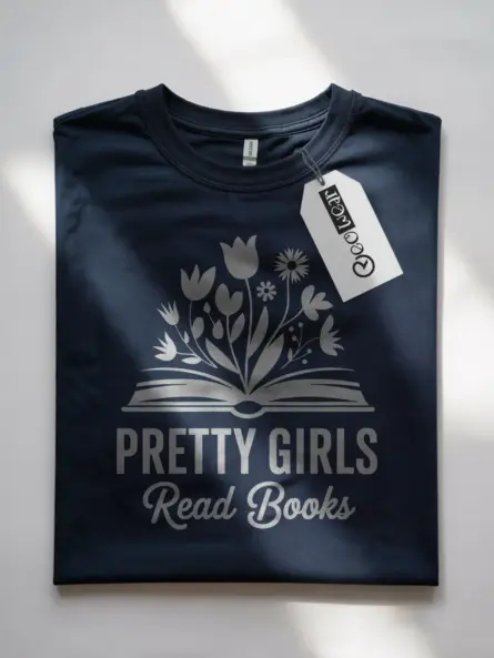Pretty Girls Read Books T-Shirt – Feminine & Bold - Image 7