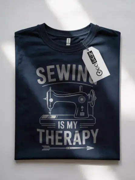 Navy front view – Sewing Is My Therapy – sewing is my therapy t-shirt