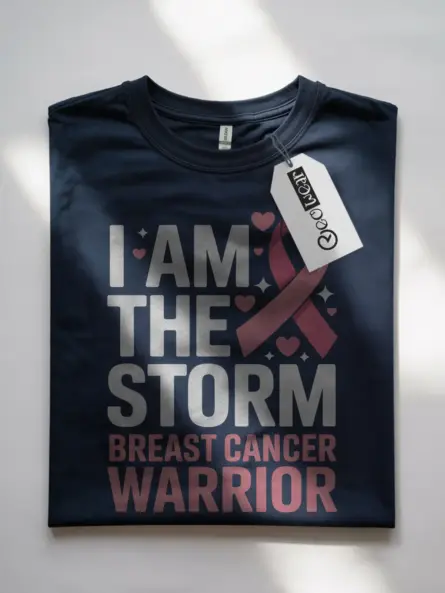 Bold Breast Cancer Warrior Shirt – I Am the Storm Statement Tee - Image 7