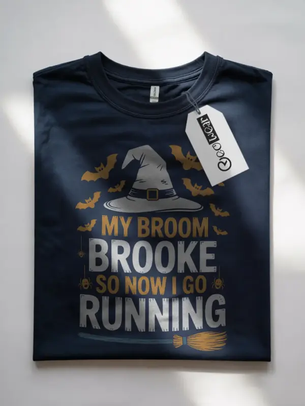 navy flatlay shirt front – My Broom Broke So Now I Go Running – my broom broke so now I go running shirt