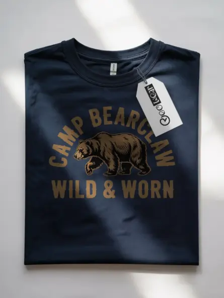 Rustic Bear Camping T Shirt – Vintage Outdoor Adventure Tee - Image 7