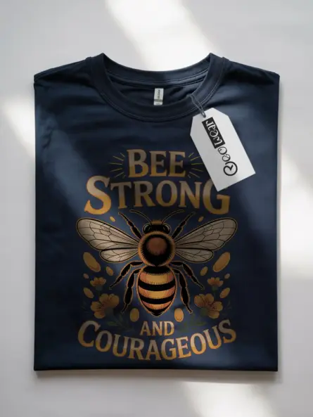 Bee Strong T-Shirt – Motivational Vintage Graphic for Women - Image 5