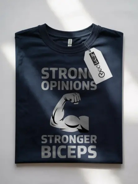 Strong Opinions Biceps T-Shirt – Bold Gym Motivation Tee for Lifters - Image 7