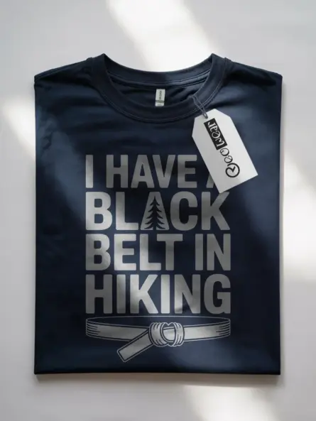 Black Belt in Hiking Shirt – Bold Graphic Tee for Trail Ninjas - Image 7