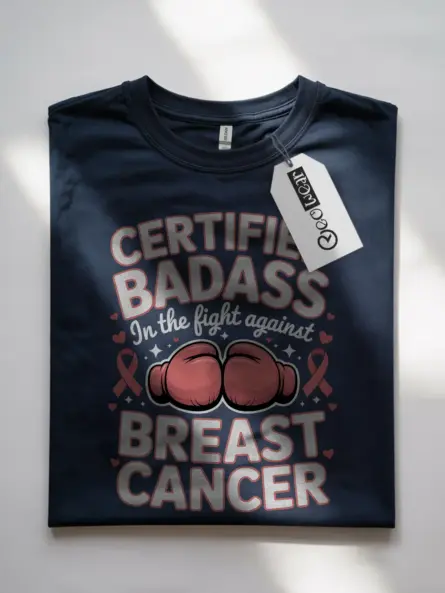 Certified Badass Breast Cancer Fighter Shirt – Bold Awareness Tee - Image 7