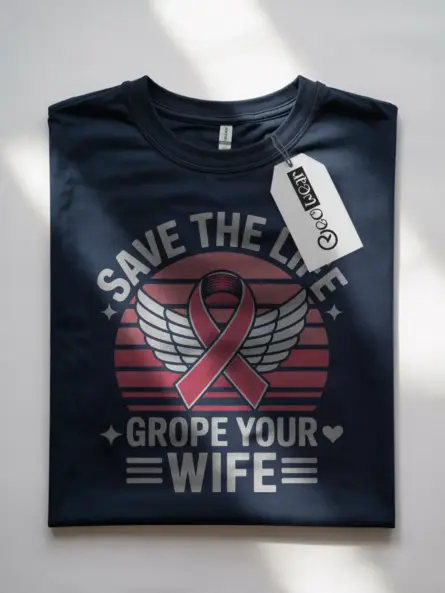 Bold Breast Cancer Husband Shirt – Funny Pink Ribbon Awareness Tee - Image 7