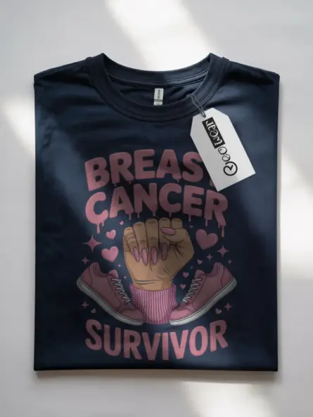 Bold Breast Cancer Survivor Shirt – Empowering Pink Ribbon Graphic Tee - Image 7