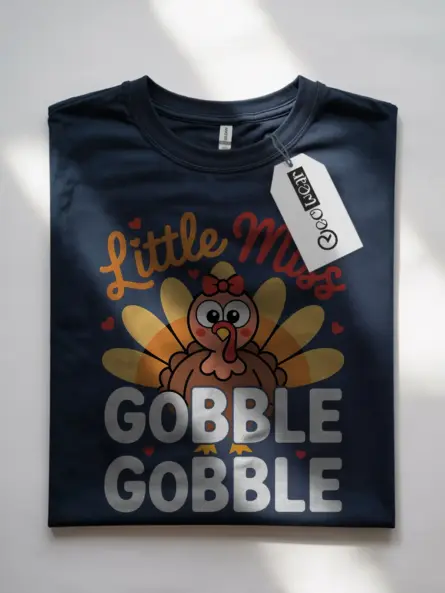 Little Miss Gobble Gobble Shirt – Adorable Thanksgiving Tee for Girls - Image 7