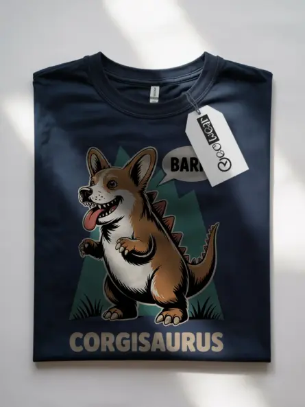 Vintage Corgi Dinosaur Shirt – Funny “Bark Corgisaurus” Graphic Tee - Image 10