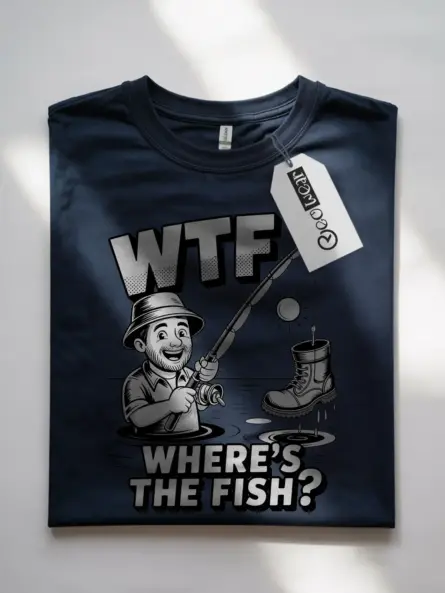 WTF Funny Fishing Shirt – Retro Comic Tee for Anglers Who Love Humor - Image 7