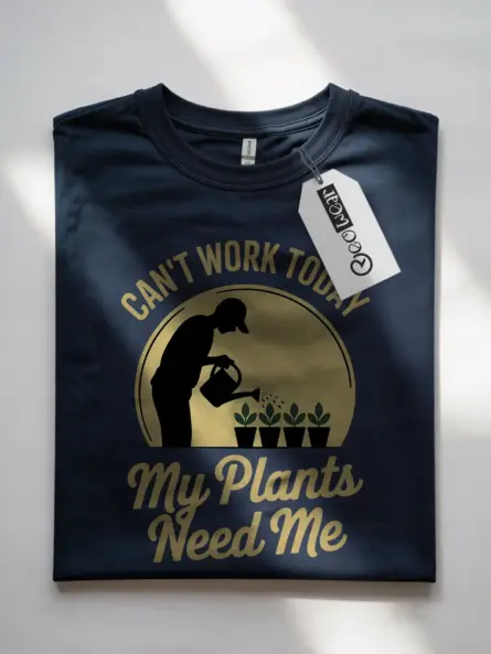 Funny Plant Lover T Shirt – Can’t Work Today My Plants Need Me Tee - Image 7