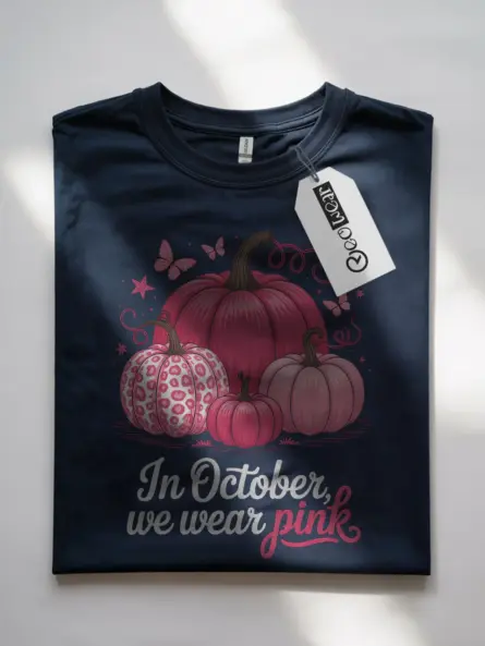 Chic In October We Wear Pink T-Shirt – Breast Cancer Awareness Top - Image 7