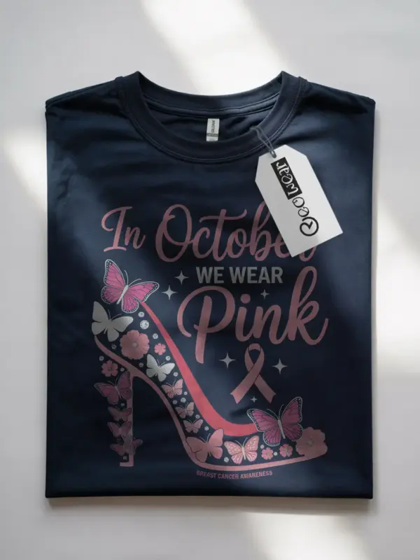 Navy Shirt – Fabric Texture Close-Up – in october we wear pink shirt