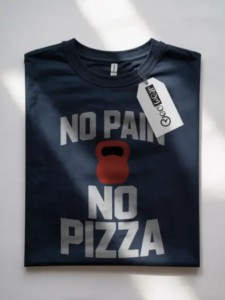 No Pain No Pizza Kettlebell T-Shirt – Bold Gym Motivation Tee - Image 7
