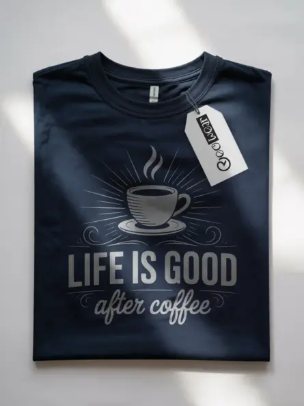 Minimalist Coffee Lover T-Shirt – Life Is Good After Coffee - Image 7