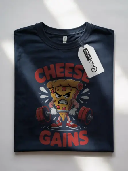 Cheese Gains Pizza Gym Shirt – Funny Workout Tee for Foodie Lifters - Image 7