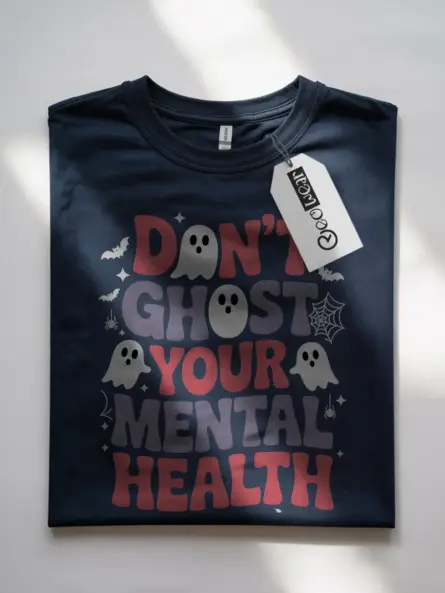 Retro Halloween Mental Health Shirt – Don’t Ghost Your Mental Health Tee - Image 7