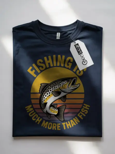 Retro Fishing Shirt – Bold Sunset Trout Tee for Outdoor Nostalgia - Image 7