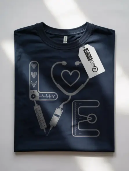 navy medical love shirt front view love made with medical icons