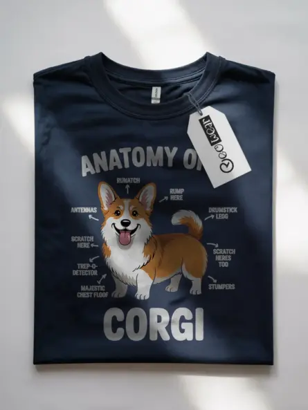 Anatomy of a Corgi Shirt – Funny Labeled Dog Parts Tee for Pet Lovers - Image 7