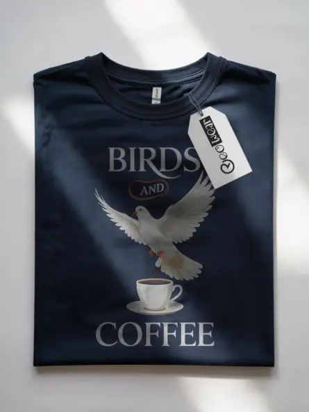 Bird and Coffee T-Shirt for Birdwatchers and Nature Lovers - Image 4