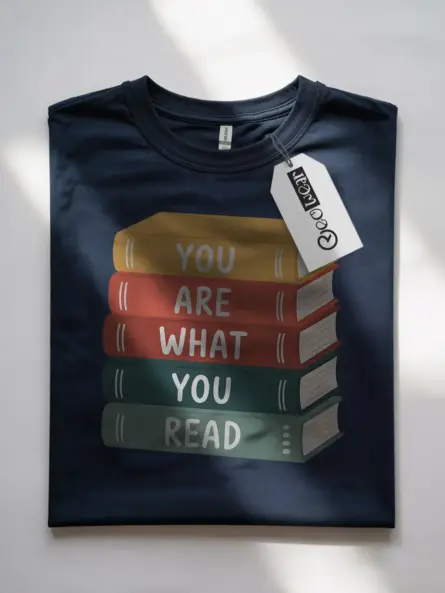 Book Stack T-Shirt – Pastel “You Are What You Read” Graphic Tee - Image 7