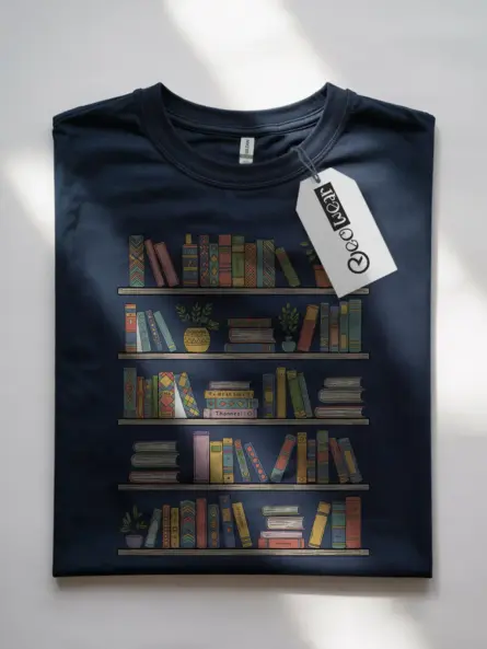 Bookshelf T-Shirt – Charming Graphic Tee for Cozy Book Lovers - Image 7