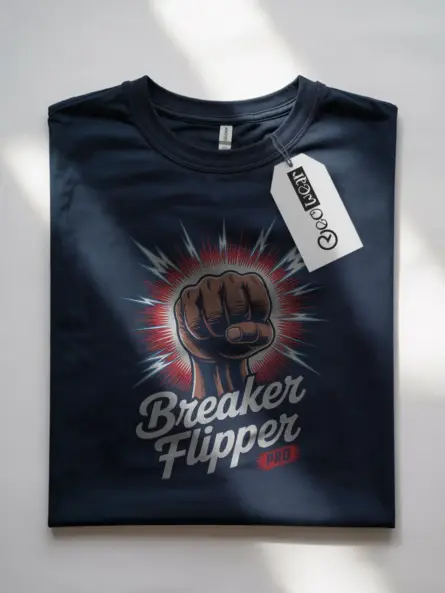 Navy Breaker Flipper Shirt – electrical technician apparel, energy burst tee