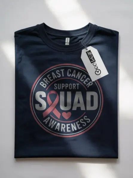 Cute Breast Cancer Halloween Shirt – Pink Ghost Support Squad Tee - Image 7