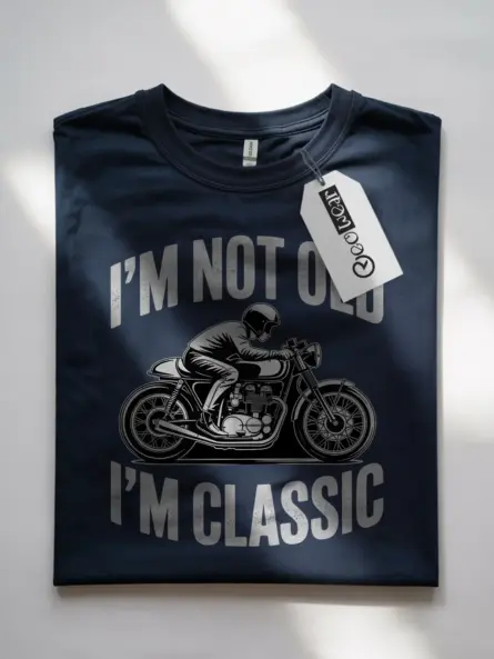 Bold Cafe Racer T-Shirt – I’m Not Old I’m Classic Vintage Biker Tee - Image 4