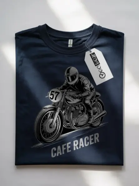 Gritty Cafe Racer T-Shirt – Vintage Motorcycle Racing Graphic Tee - Image 7