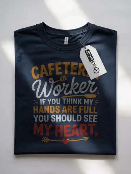 Cafeteria Worker Appreciation T-Shirt – Hands Full Heart Full - Image 7