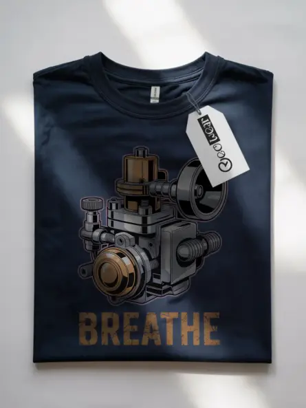 Bold Carburetor T-Shirt for Gearheads – BREATHE Mechanical Design - Image 7