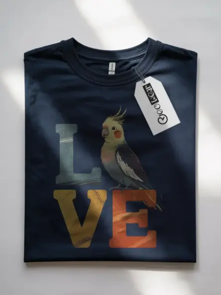 Cartoon Cockatiel Love T-Shirt for Bird Lovers - Image 10