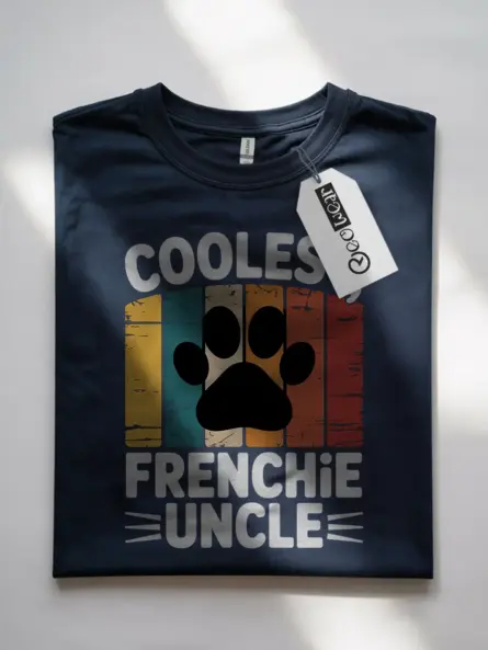 Coolest Frenchie Uncle T-Shirt – Retro Dog Gift for Him - Image 10