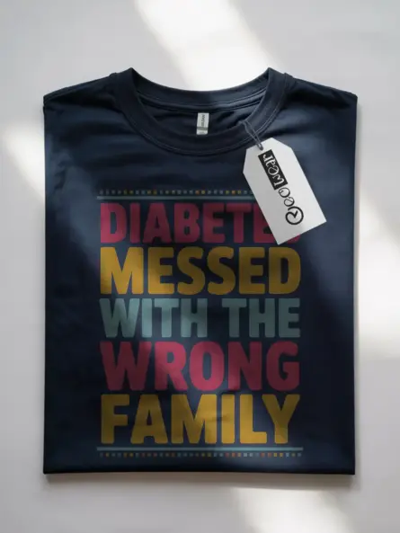 Diabetes Family Shirt – Bold Messed With The Wrong Family Awareness Tee - Image 7