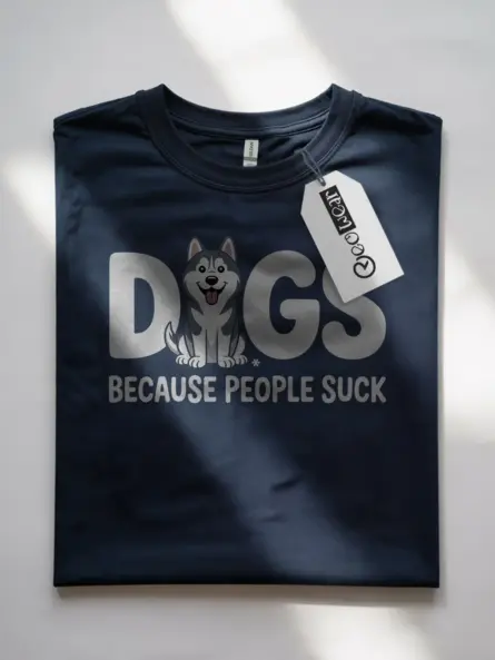 Edgy Dogs Because People Suck Shirt – Funny Husky Meme Tee - Image 8