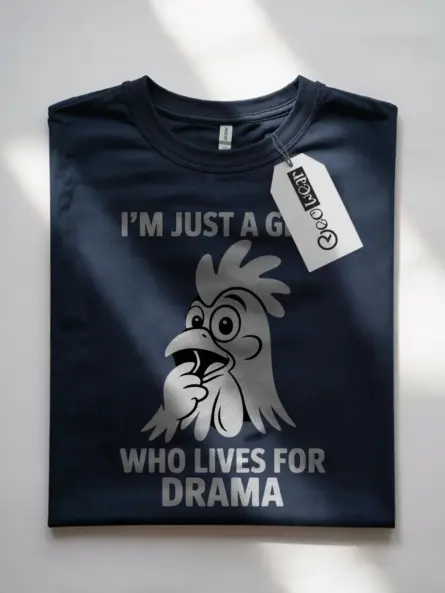Funny Drama Queen T-Shirt – Bold Rooster Meme Design - Image 7