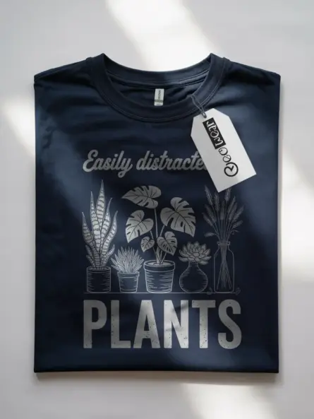 Plant Lover T-Shirt – Easily Distracted by Plants - Image 7