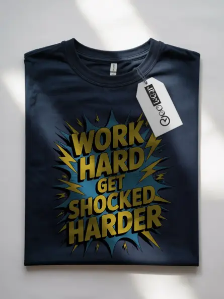 Electrician Motivational T-Shirt - WORK HARD GET SHOCKED HARDER - Image 10