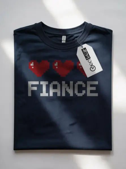 Cute Pixel Heart Fiancé T-Shirt - Image 10