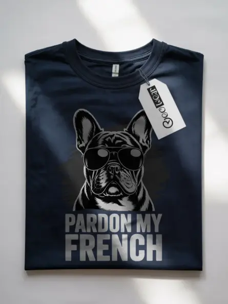 French Bulldog T-Shirt – Bold “Pardon My French” Grunge Dog Tee - Image 10