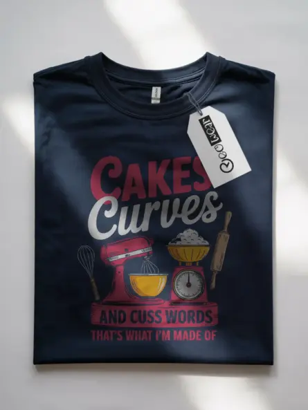 Funny Baking T-Shirt for Curvy Women – Cakes & Cuss Words - Image 7