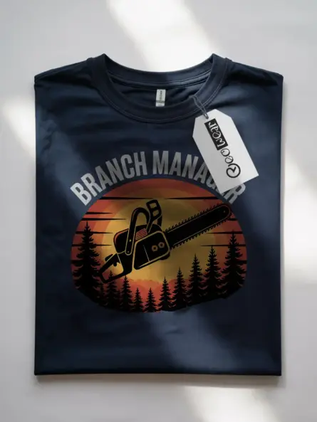 Funny Branch Manager Chainsaw T-Shirt - Image 7