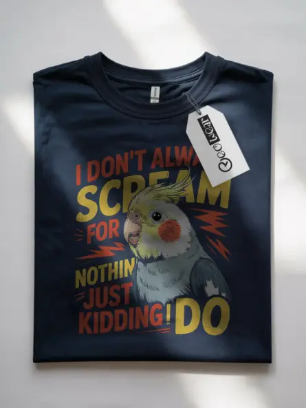 Funny Cockatiel Screaming T-Shirt for Bird Lovers - Image 4