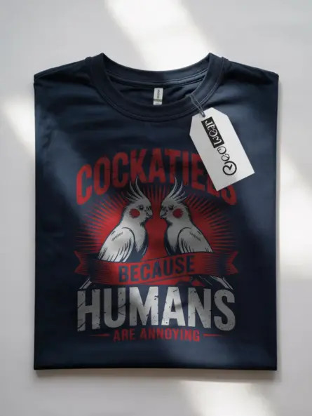 Funny Cockatiel T-Shirt – Sarcastic Bird Tee for Introverts & Parrot Lovers - Image 4