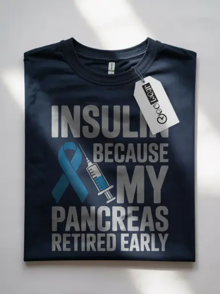 Funny Diabetes T Shirt – Bold Pancreas Retired Early Tee - Image 10