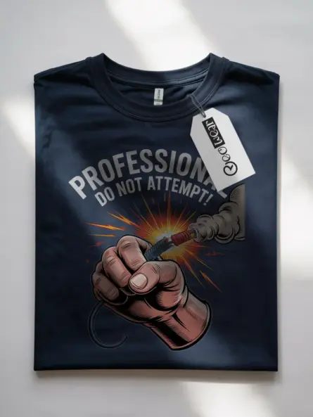 Funny Electrician Tee – Professional Do Not Attempt Design - Image 7